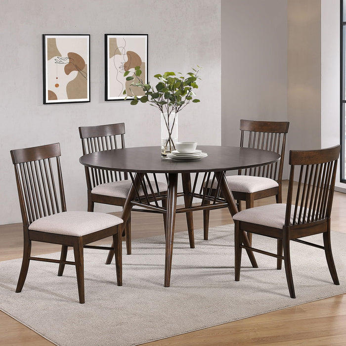Shirley - Round Dining Table - Dark Walnut