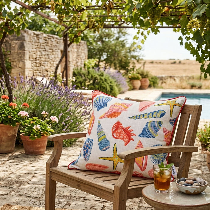 Square Coral Outdoor Pillows (Set of 2) - Multi