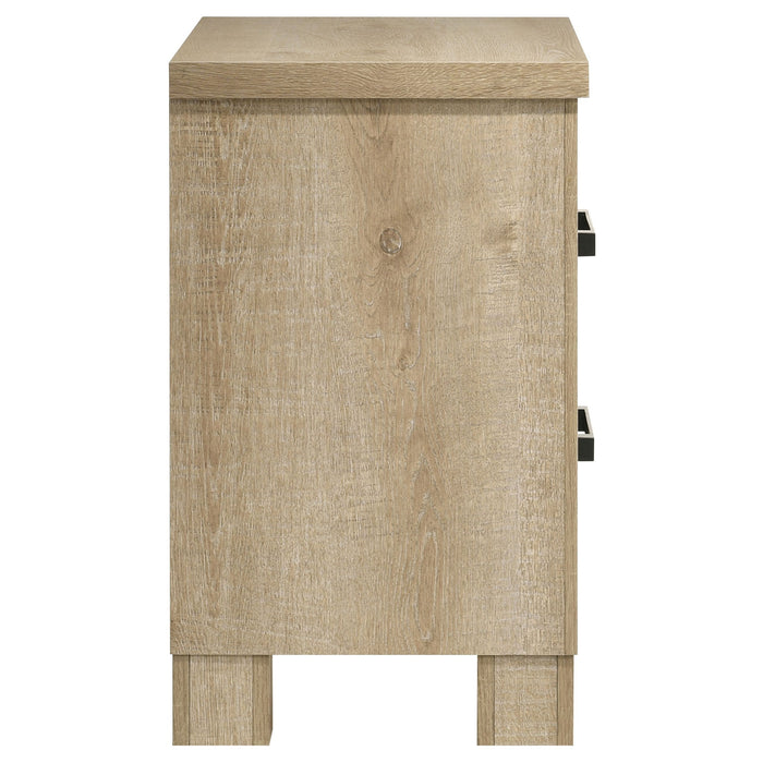 Sansome - 2 Drawer Nightstand Bedside Table - Oak
