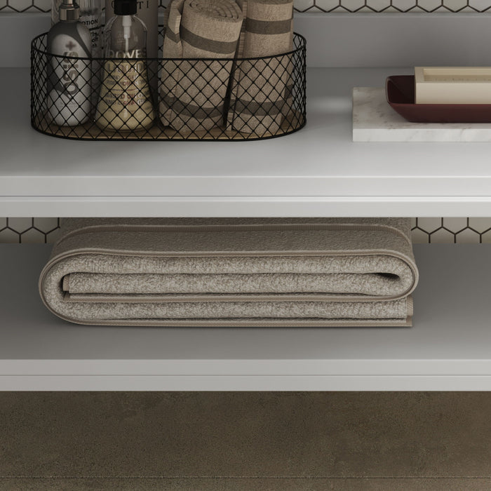 Bathroom Vanity With Ceramic Sink, Adjustable & Open Shelf