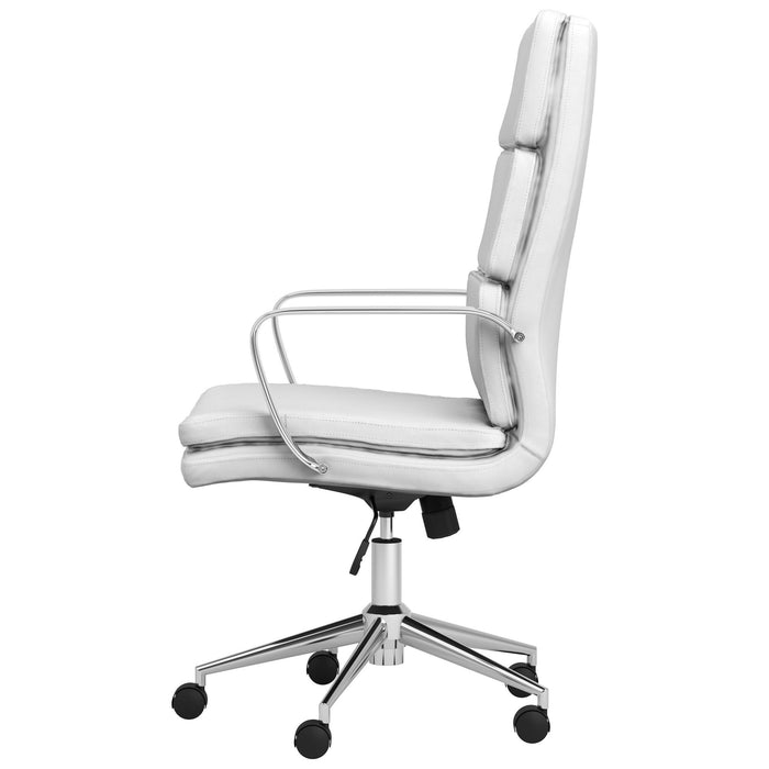 Molly - Upholstered Adjustable High Back Office Chair With Base - White