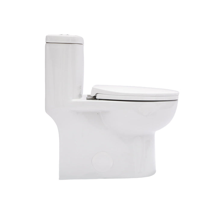 1 Piece Toilet For Bathroom, Dual Flush, Soft Closing Seat - White