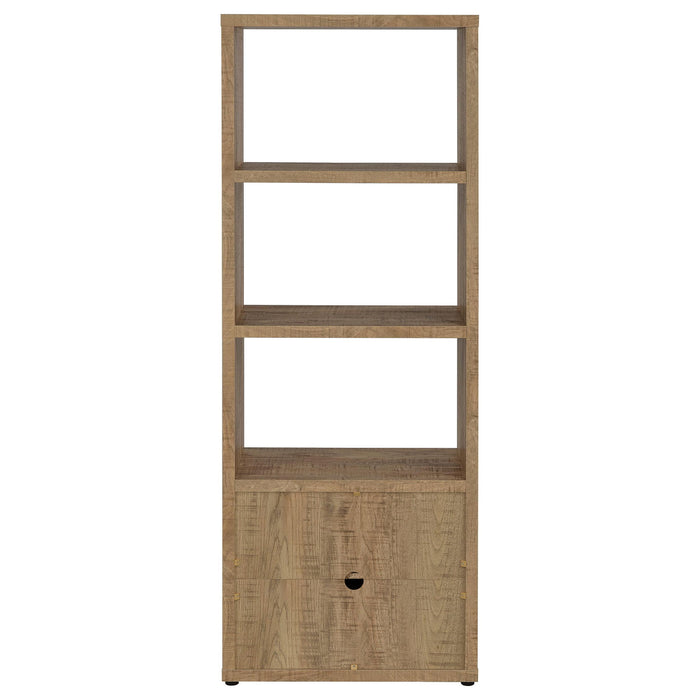 Noriega - 3 Shelf Media Tower With Open Shelves And Hidden Cabinet Storage - Mango Color