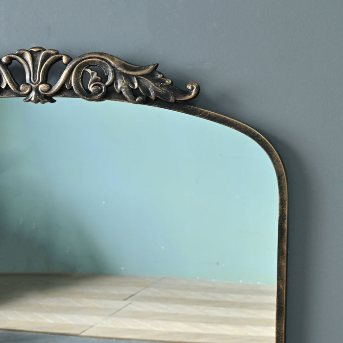 Handmade Arched Mirror, Ornate Baroque For Entryway - Antique Bronze
