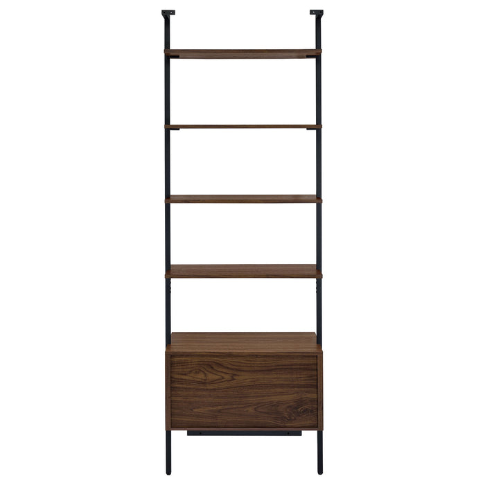 Wendell - 4 Shelf Storage Wall Bookshelf - Walnut