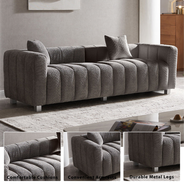 Modern 3 Seater Sofa With 2 Pillows