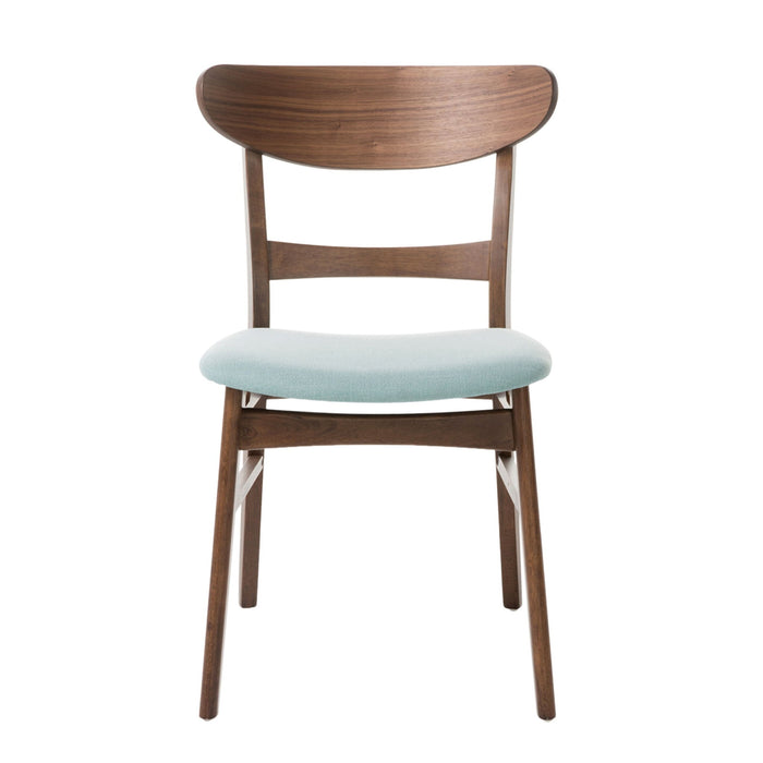 5 Piece Dining Set & 1 Table And 4 Upholstered Chairs - Mint / Walnut