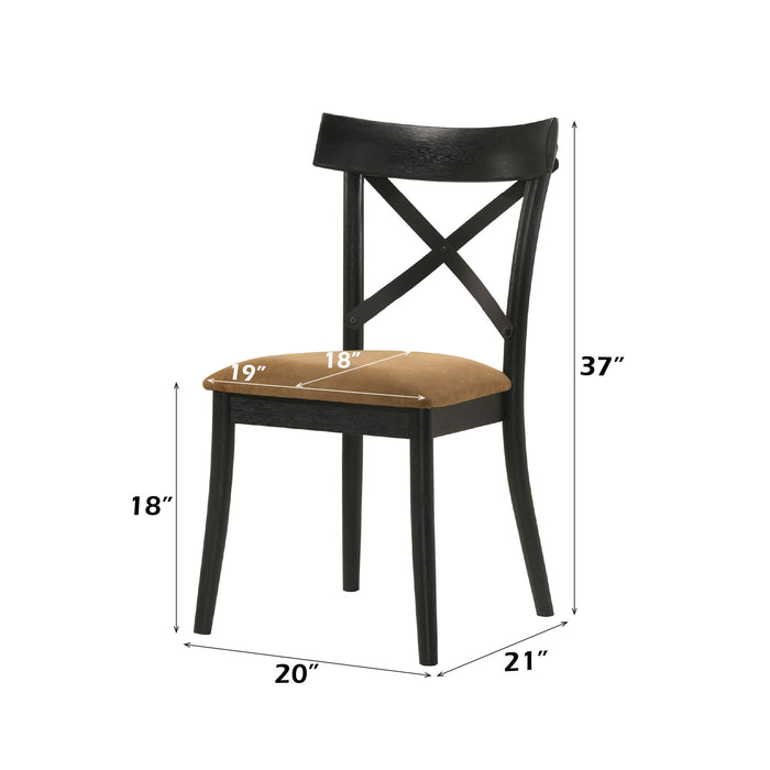 Hillary - Side Chair (Set of 2) - Black / Brown