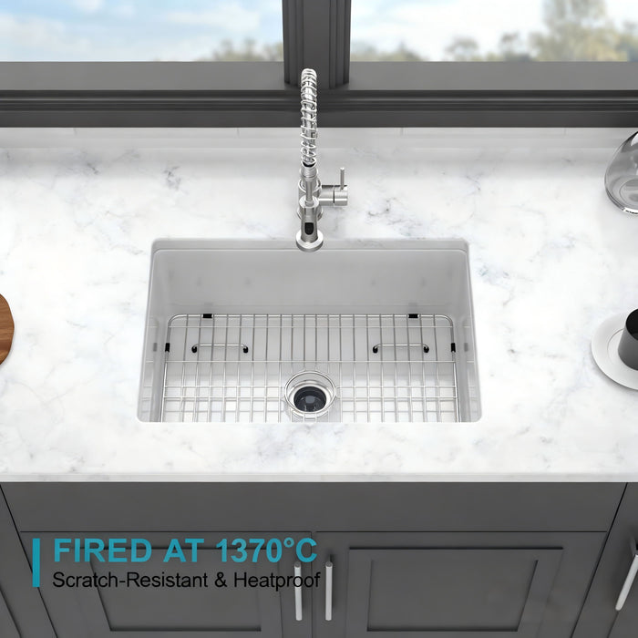 Rectangular Deep Single Bowl, Kitchen Sink With Dual Mount Installation