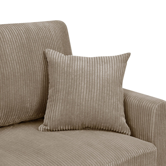 Upholstered Loveseat With Arms And Pillows