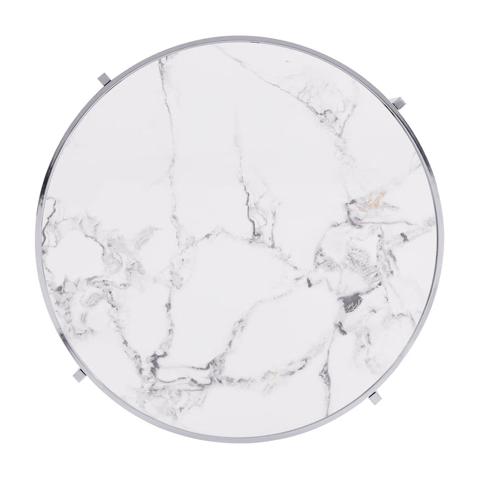 Elegant Round Table With Sintered Stone Top & Sturdy Metal Frame