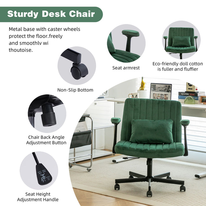 Criss Cross Armrest Office Chair With Wheels