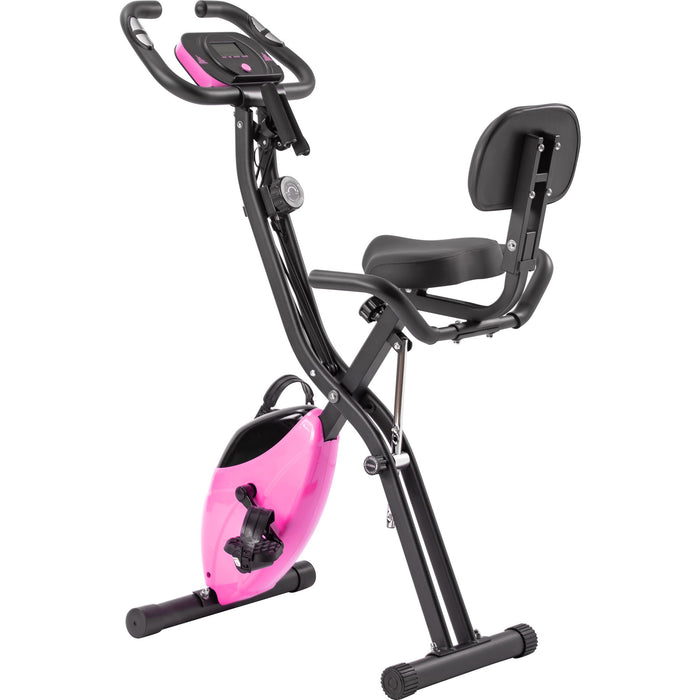 Exercise Bike Folding Stationary Bikes For Home With 16 Level Magnetic Resistance