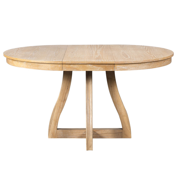 Round Extendable Dining Tabl, Middle Leaf, Curved Legs