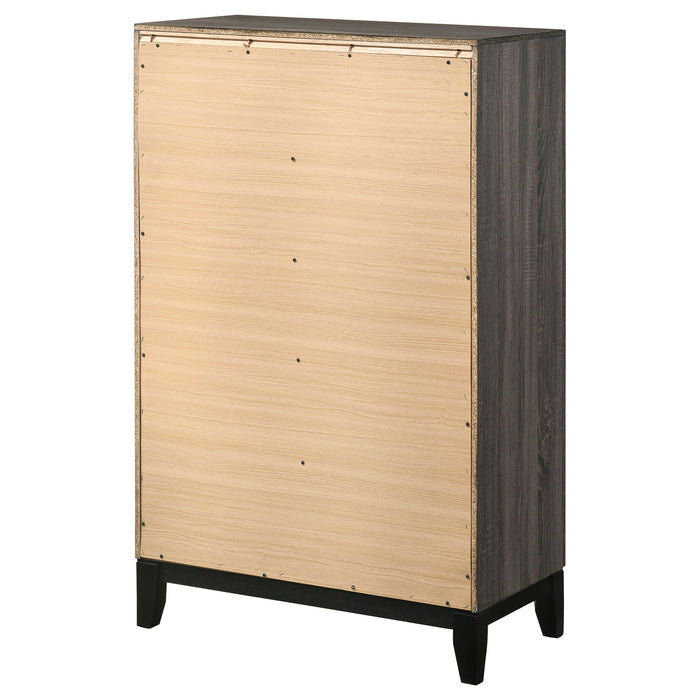 Gregory - 5 Drawer Chest - Smoke Gray