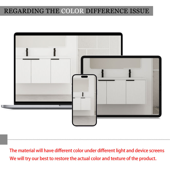 Contemporary Wall Mounted Bathroom Vanity With Resin Double Sink