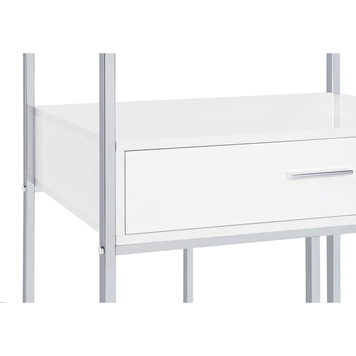 Draper - 5 Shelf LED Wine Cabinet With Pull Out Drawer - Gloss White