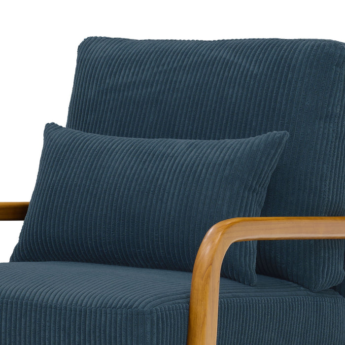 Upholstered Armchair With Back Support Pillow