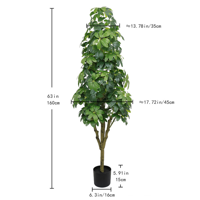 Realistic Faux Tree With Lifelike Foliage For Indoor And Outdoor Use - Green