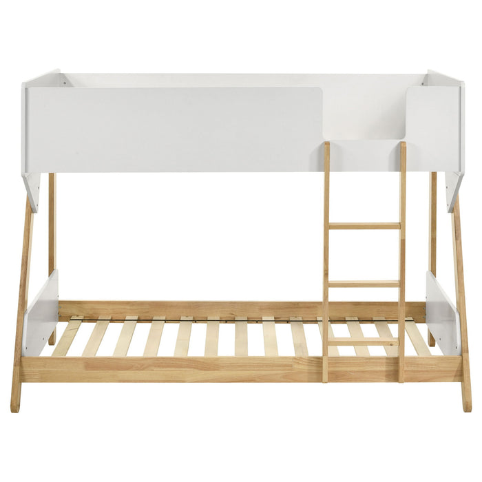 Fjord - Twin Over Twin Bunk Bed, Fits Standard Mattresses - White / Natural