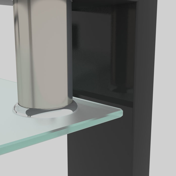 Modern Rectangular Coffee Table With Tempered Glass Top