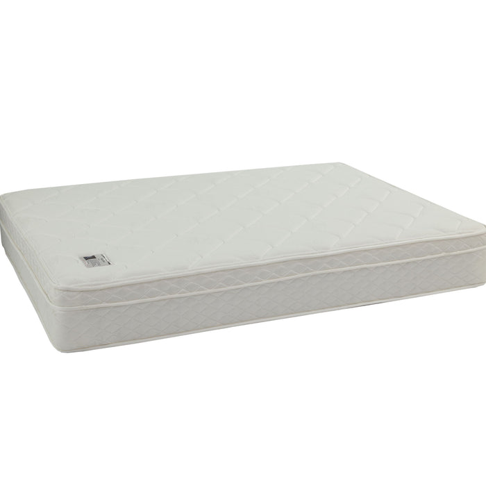 9" Size Bed Mattress With Bonnell Coil Inner Spring And 2.5" Euro Top Foam + Spring Material - White - Full