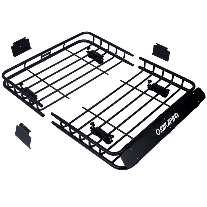 Motoring Rooftop Cargo Carrier Basket Steel, Universal Fit Roof Rack