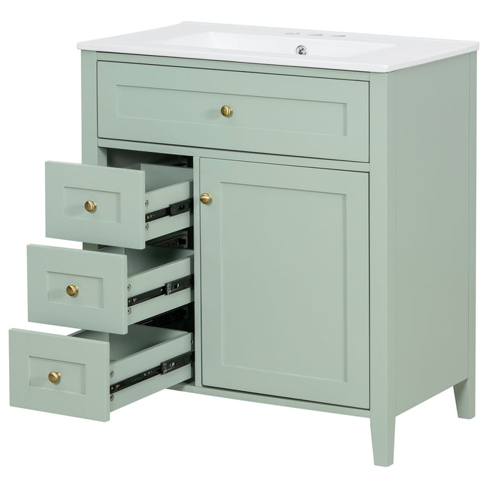 Bathroom Vanity With Sink, 3 Drawers And Adjustable Shelf, Freestanding Storage Unit