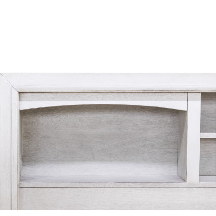Bed With Built In LED Lights And Open Shelves
