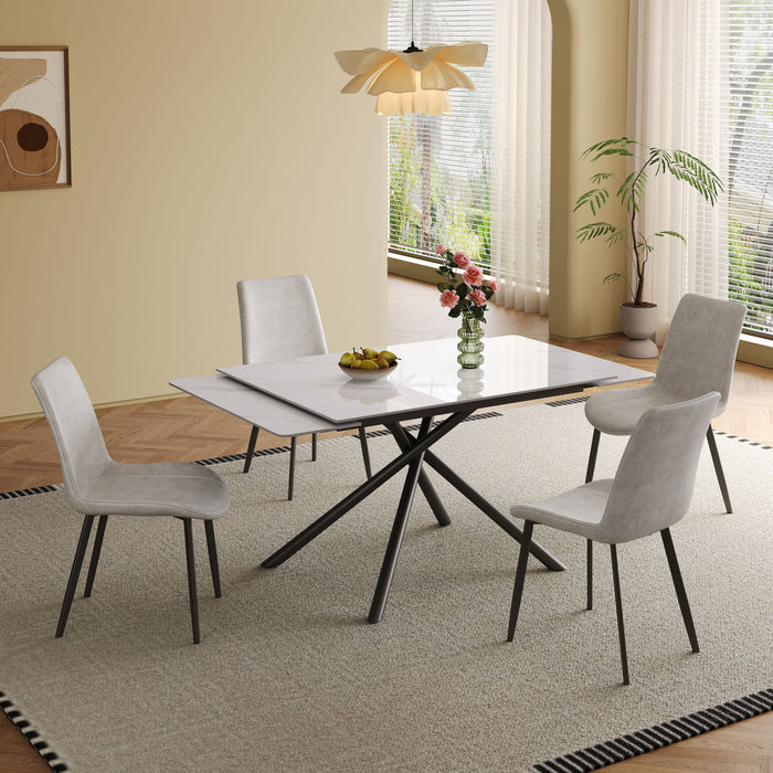 Modern Retractable Sintered Stone Dining Table