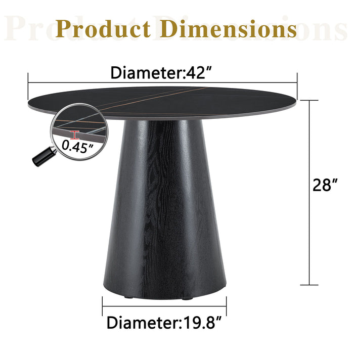 Round Dining Table - Black