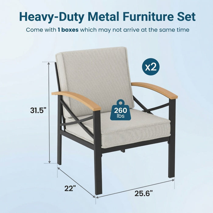 Outdoor Patio Armchair, All Weather (Set of 2)