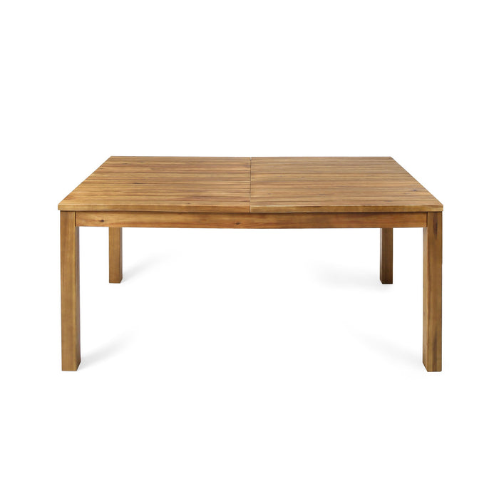 Wilson - Expandable Dining Table With Slat Design - Teak Acacia Wood