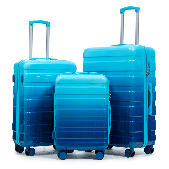 Luggage Set 20" /24" /28" With Combination Lock And Silent Wheels
