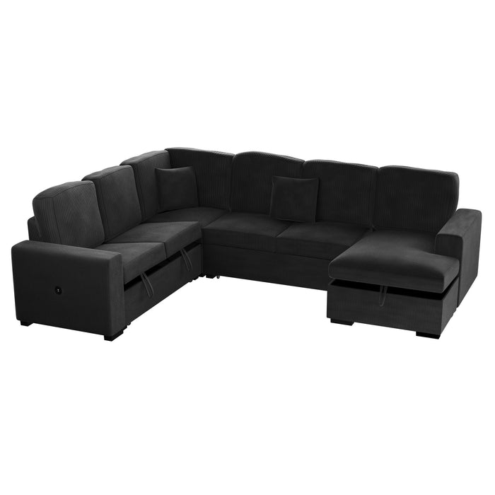 Modern Design Convertible Sectional Storage Bed With USB Port