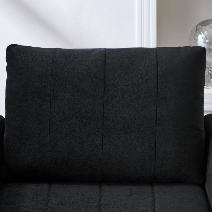 Upholstered Convertible Sleeper Sofa With 5 Position Backrest, Side Pockets, Storage