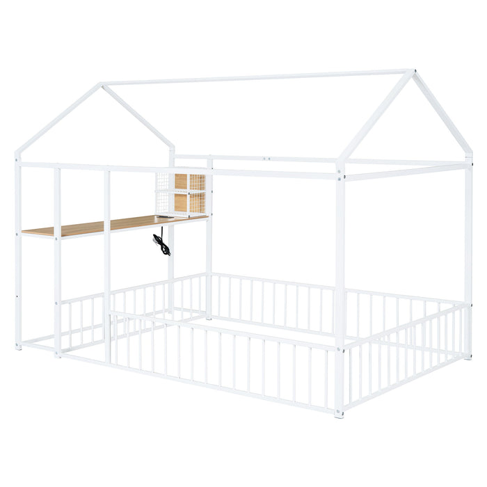 House Frame With Desk, Shelves, Power Outlets And USB Ports