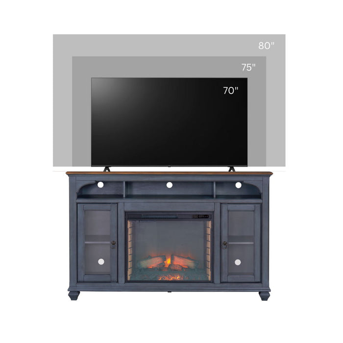 Fireplace TV Stand For TVs Up To 80" - Blue