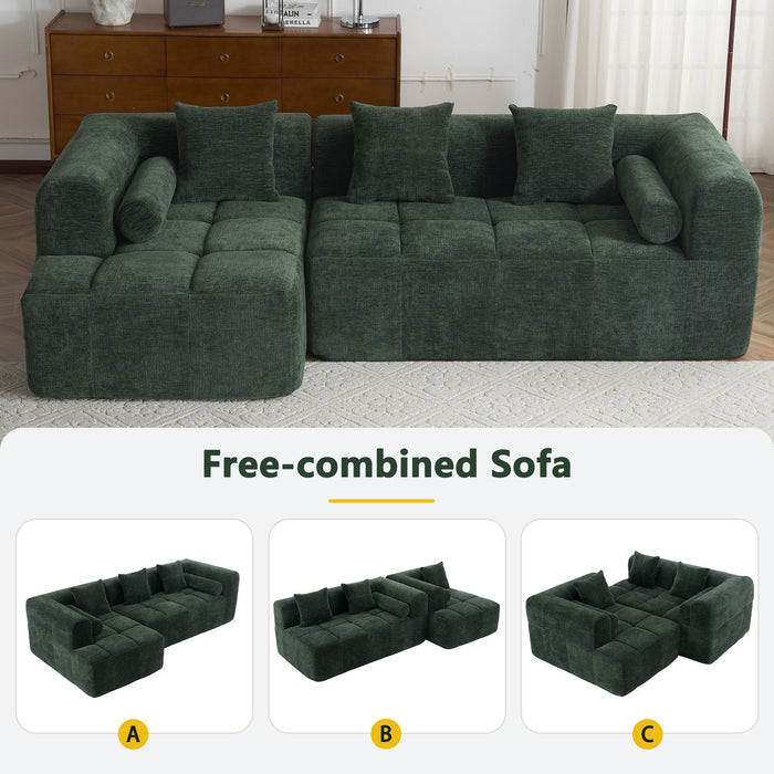Sectional Free Combined Sofa With 2 Side Pockets