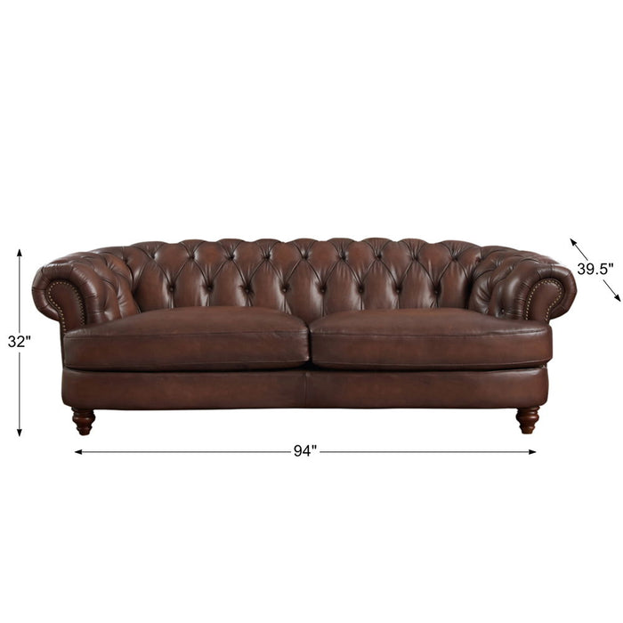 Newport - Leather Sofa - Caramel