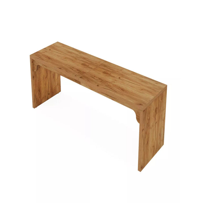 Extra Long 2 Person Computer Desk, Large Workstation - Brown