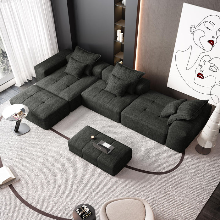 Modern Oversized Diy Combination, Modular Sectional Sofa With Pillows