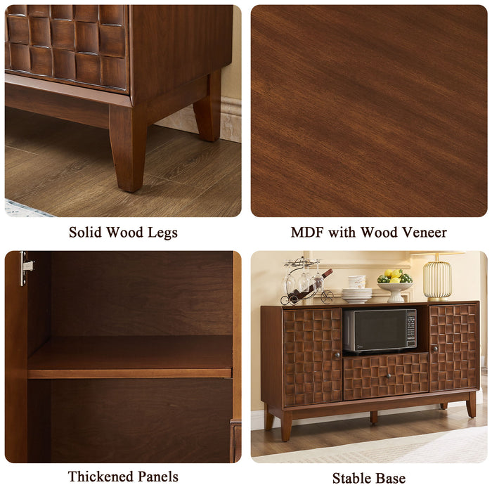 TV Stand With 3D Wood Texture - Brown