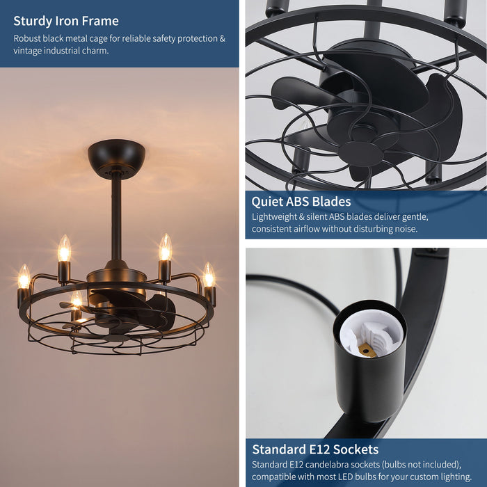 Modern Farmhouse Ceiling Fan, Adjustable Hanging