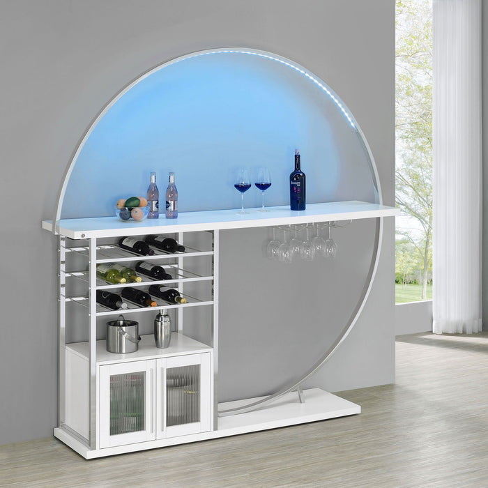 Casey - 2 Door Home Bar Storage Bar With Customizable Lighting - White
