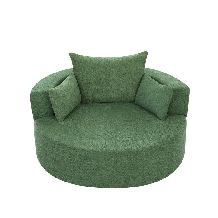 360° Swivel Accent Barrel Chair With 3 Removable Pillows For Living Room