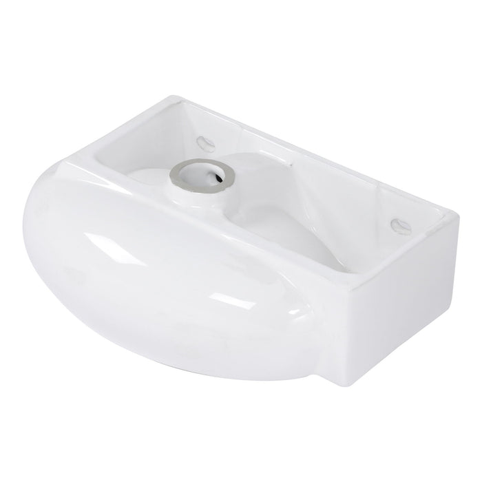 Modern Aesthetic Rectangle Wall Mount Bathroom Sink With Single Faucet Hole