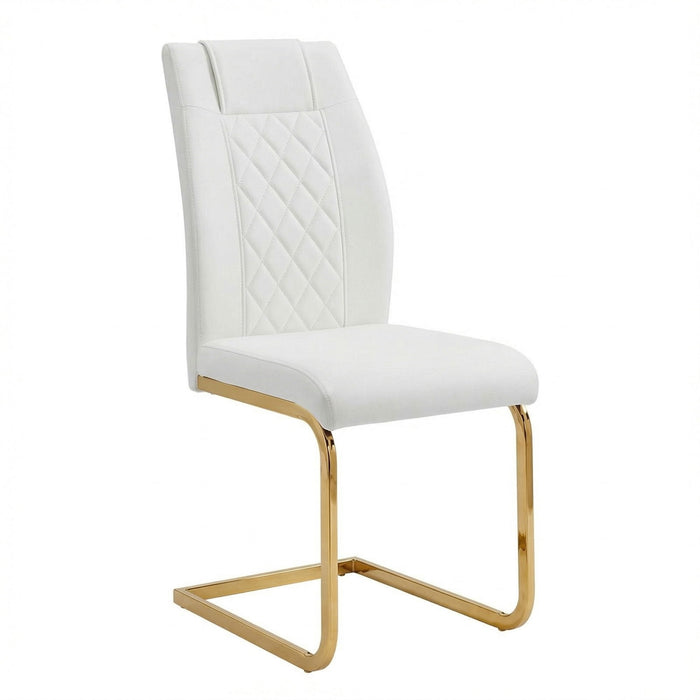 High Back Dining Chairs For Dining & Kitchen Room (Set of 4) - Golden / White