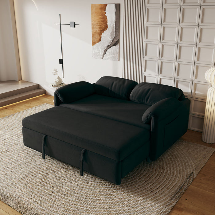 Sofa, Dual Purpose Lounge With Retractable Queen Size Bed