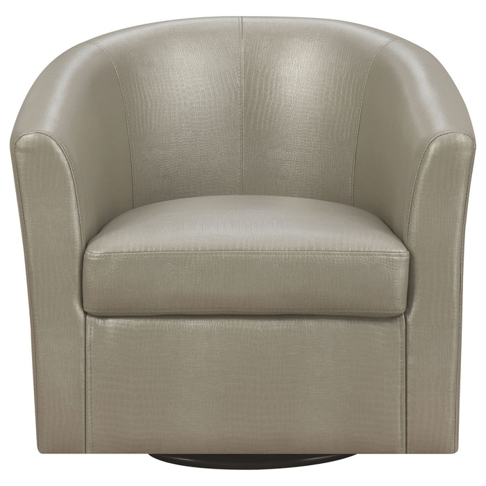 Swivel Armchair With Barrel-Back Design